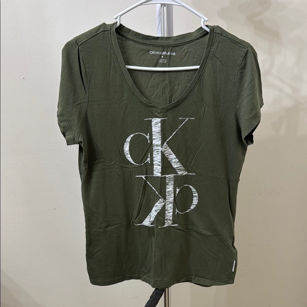Calvin Klein Green Fitted Short Sleeve Tee